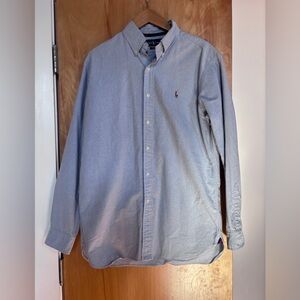 Ralph Lauren Classic Polo Fit Blue Oxford Shirt Cotton Men’s Medium Preppy Work